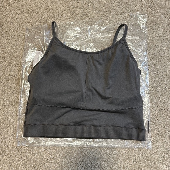 Zenana ash grey ribbed bralette S/M - Picture 6 of 11